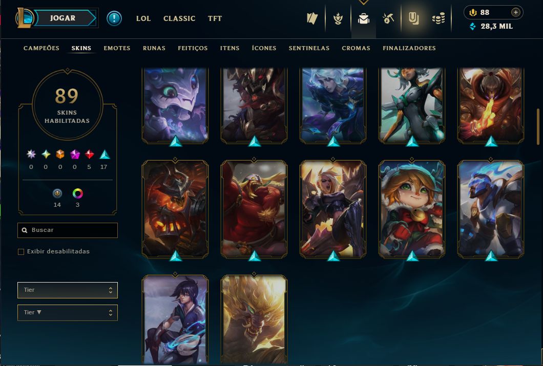 CONTA LOL LEVEL 180 | PLATINA IV | SKINS DE 2011-12 | GANHA 30 PDL PERDE 10 |