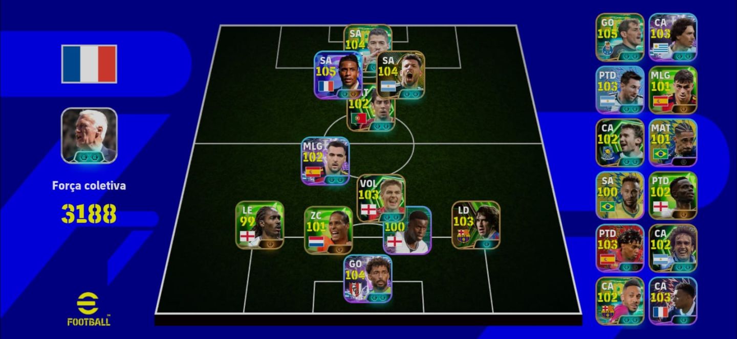 Conta Efootball Rara! Olise Liso + Aguero Blitz + Suarez Blitz + Vozinha e+++!