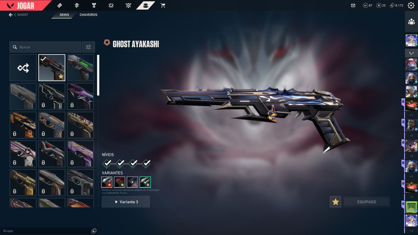 CONTA COM 55 SKINS, KATANA EX.O, FACA VCT LIMITADA, VANDALS E PHANTOMS PREMIUM