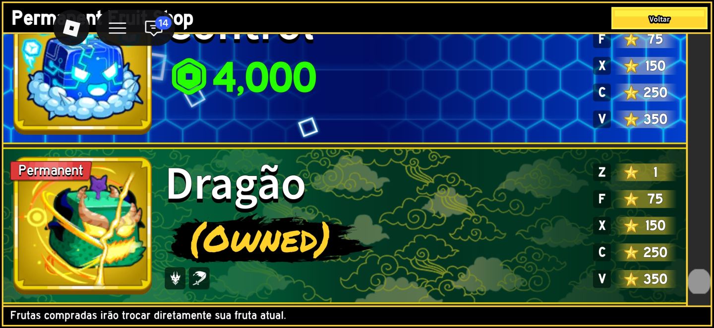 Conta blox fruits com KITSUNE e DRAGON Perm mais