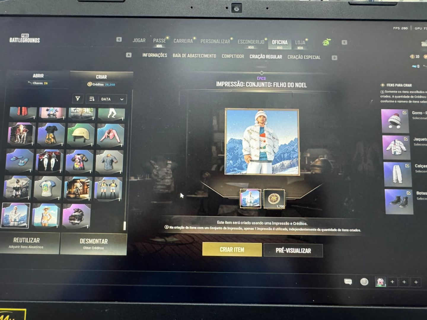 CONTA PUBG [PC] COM 6 PROGRESSIVAS E PORSCHE, DIVERSOS ITENS PARA CRIAR
