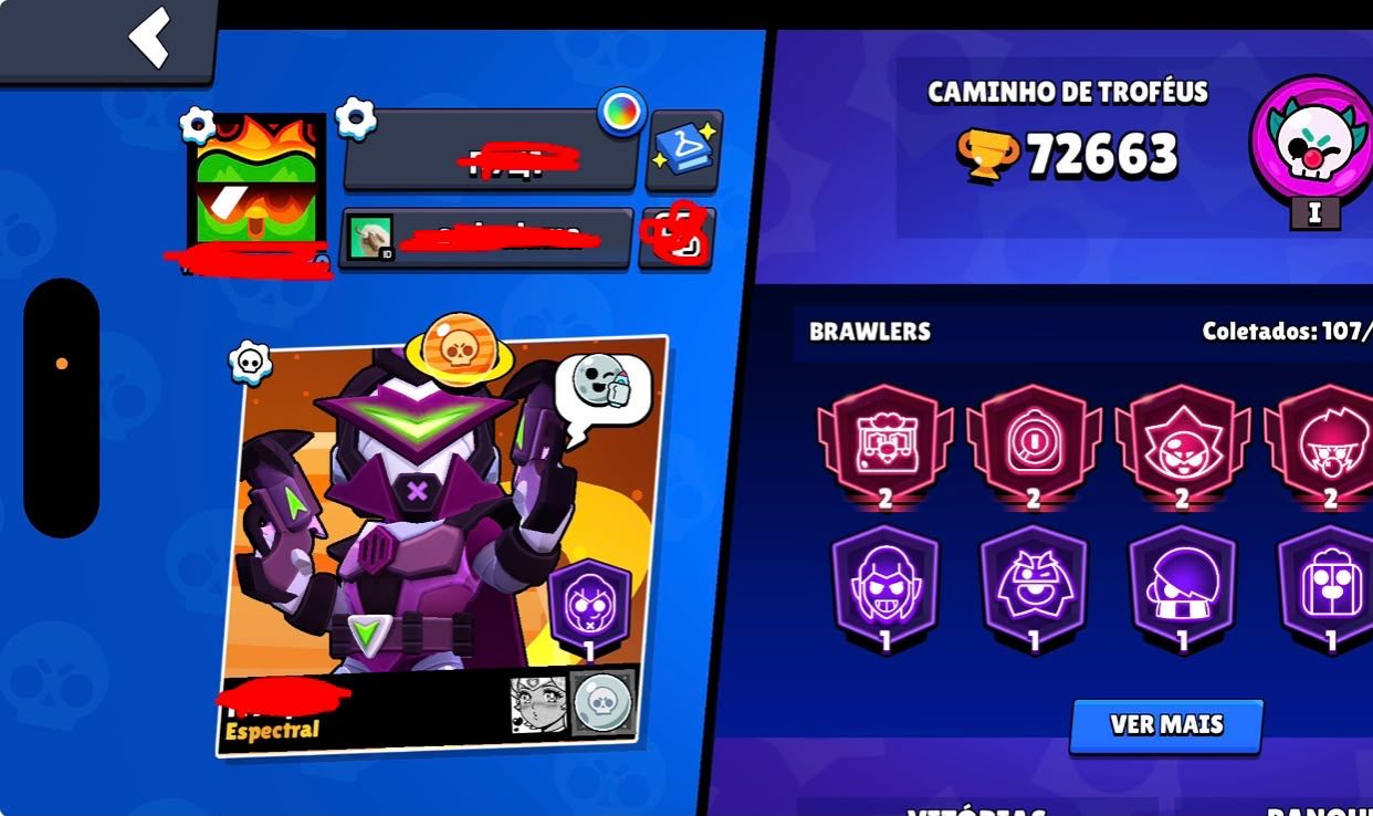 CONTA DE BRAWL STARS 72K DE TROFEUS | 107 BRAWLERS varias skins