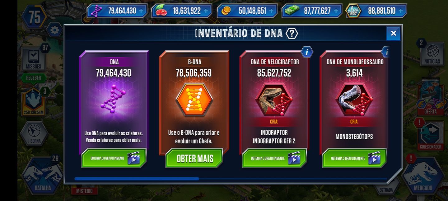 CONTA JURASSIC WORLD THE GAME TOP