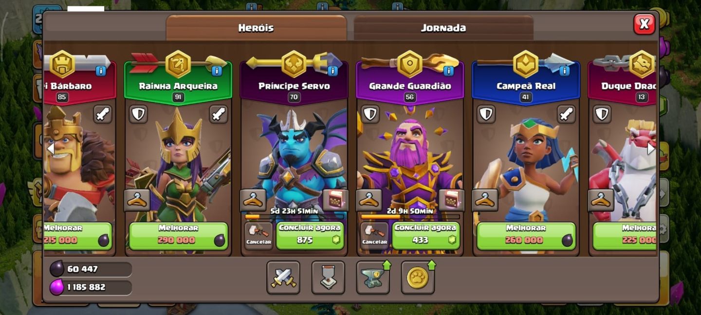 CV16 Quase Full|Defesas FULL|Skins Lendárias|Ferreiro Top|703 Gemas|XP 205