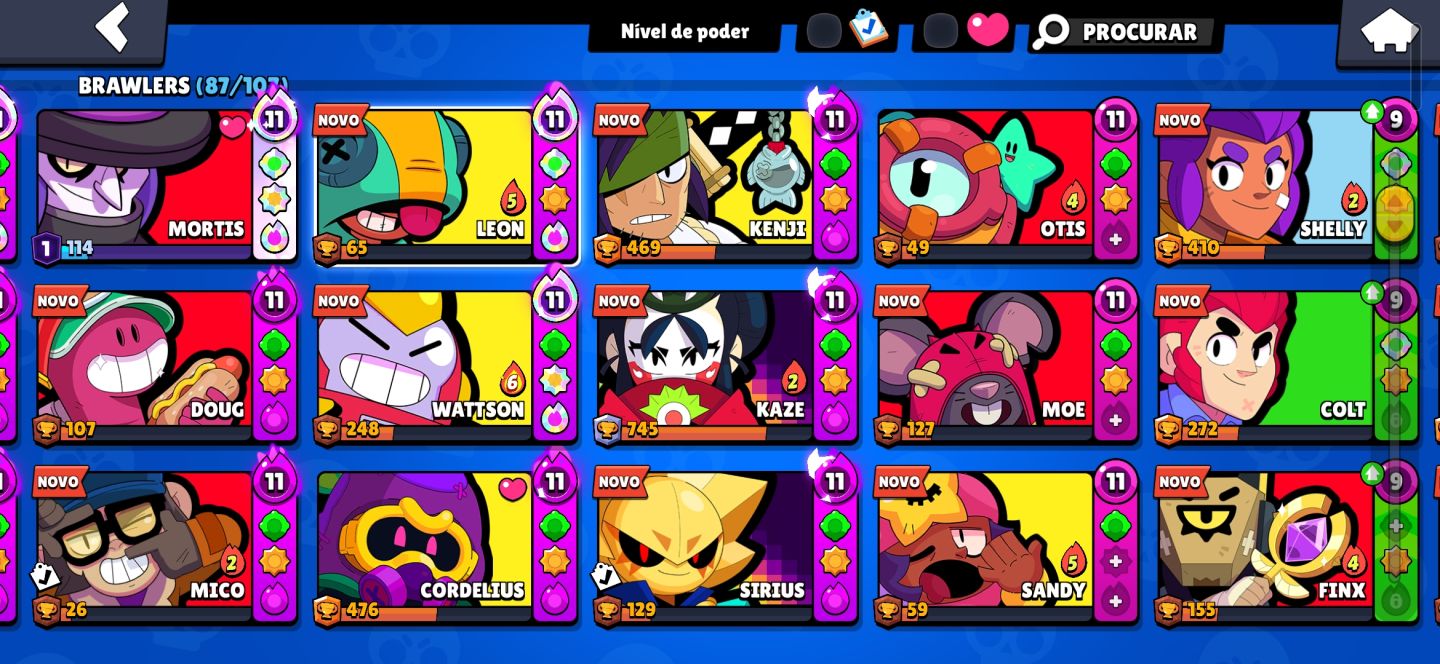 CONTA BRAWL STARS, EXTREMAMENTE GEMADA, DIVERSAS SKINS, E PASSES