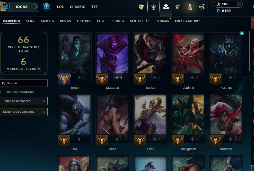 Conta Platina 4 League of Legends
