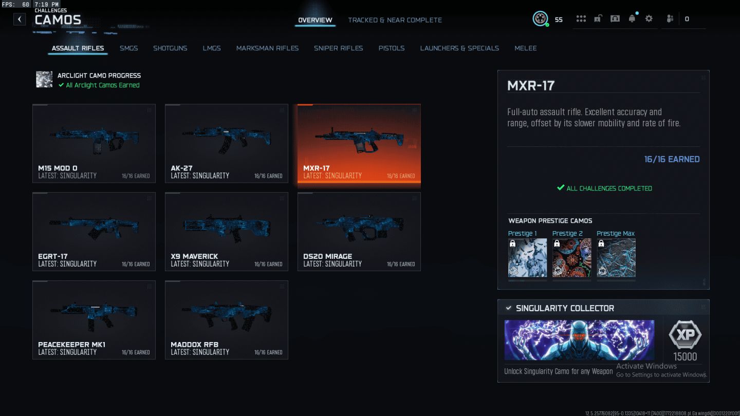 CONTA BLACK OPS NIVEL 55 + 30 CLAMUFAGEM SINGULARITY MELHOR PREÇO DE MERCADO