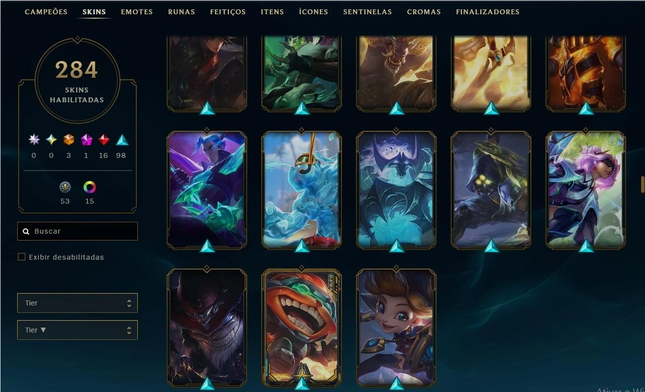 Lol Antiga 2013 Rara | 286 Skins | 312 Icons | Main Adc