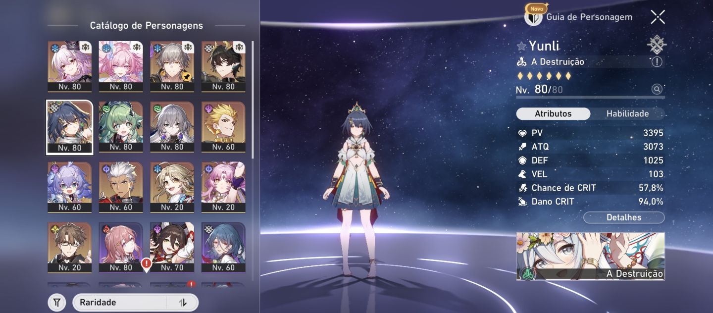 Conta hsr com Cyrene e6 + cone + Yinlin+ Evernigth