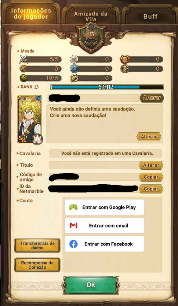 PROMOÇÃO SEVEN DEADLY SINS GRAND CROSS CONTA INICIANTE REROLL COM TRISTAN UR4/6