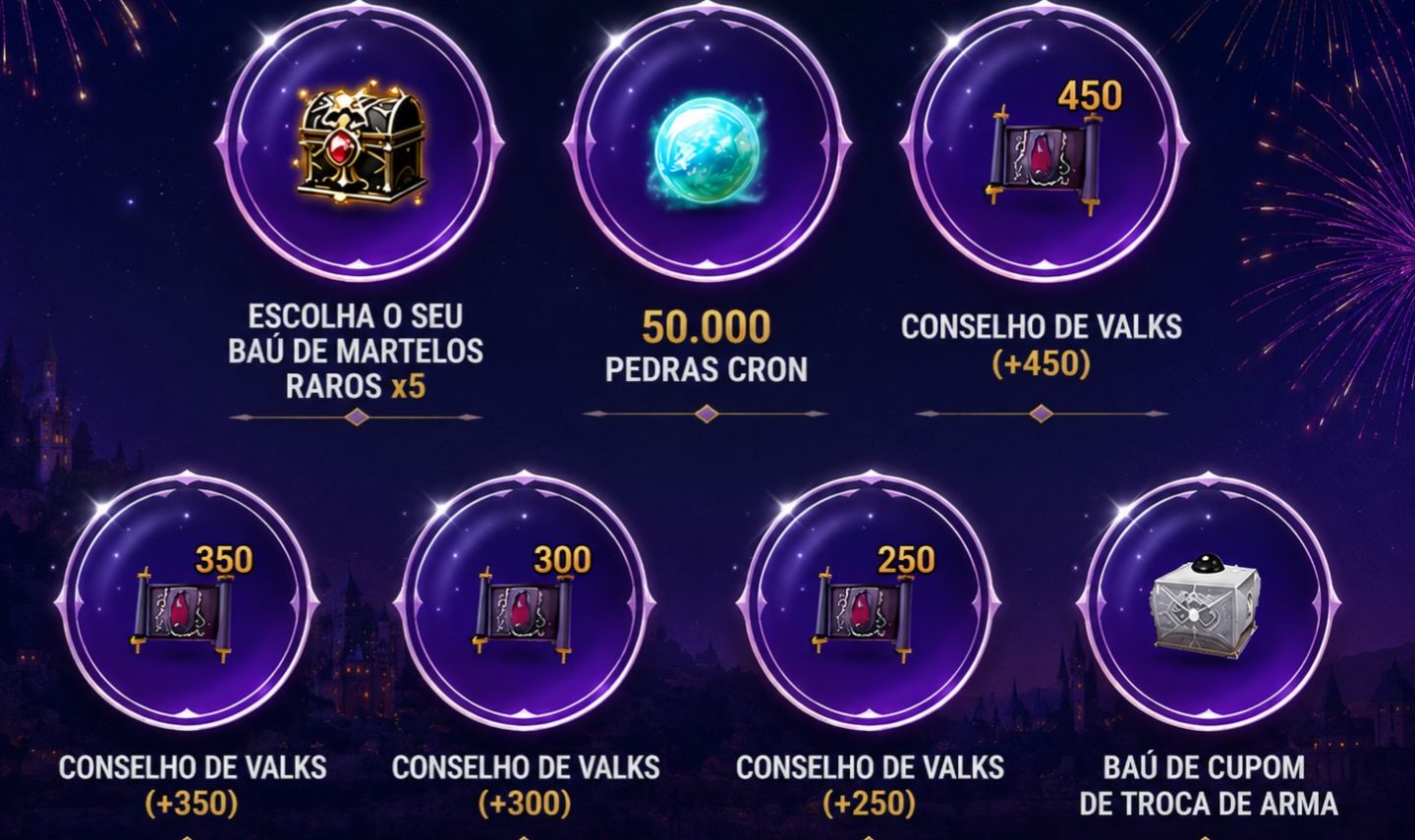 50000 mil cron 5 caixa de martelos vários conselhos de valks extremamente altos