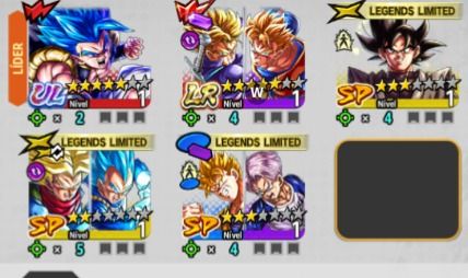 Dragon ball legends Ultra Gogeta SSj Blue, LR Trunks/Gohan+ 50K Cristal(Android)