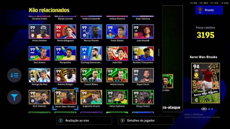 Conta com del Piero blitz curler, messi, etooEfootball pc/Steam