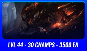 ( YASUO EMISSÁRIO ESCURIDÃO LVL 44 ) 30 CAMPEÕES - 3500 EA (SERVER BR - SEM ELO)