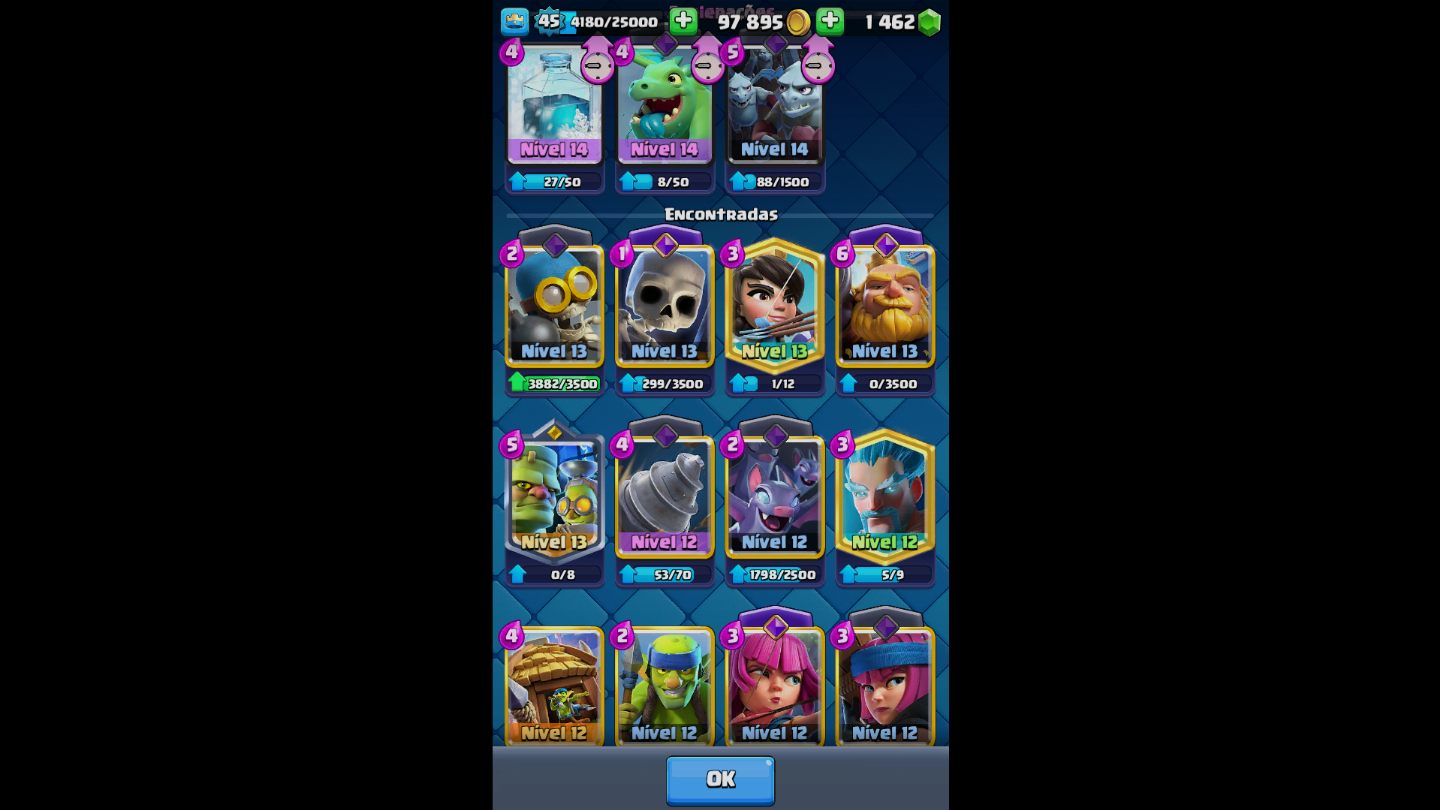 Conta de clash royale com 9800 trofeus conta boa demais valor negociavel!!
