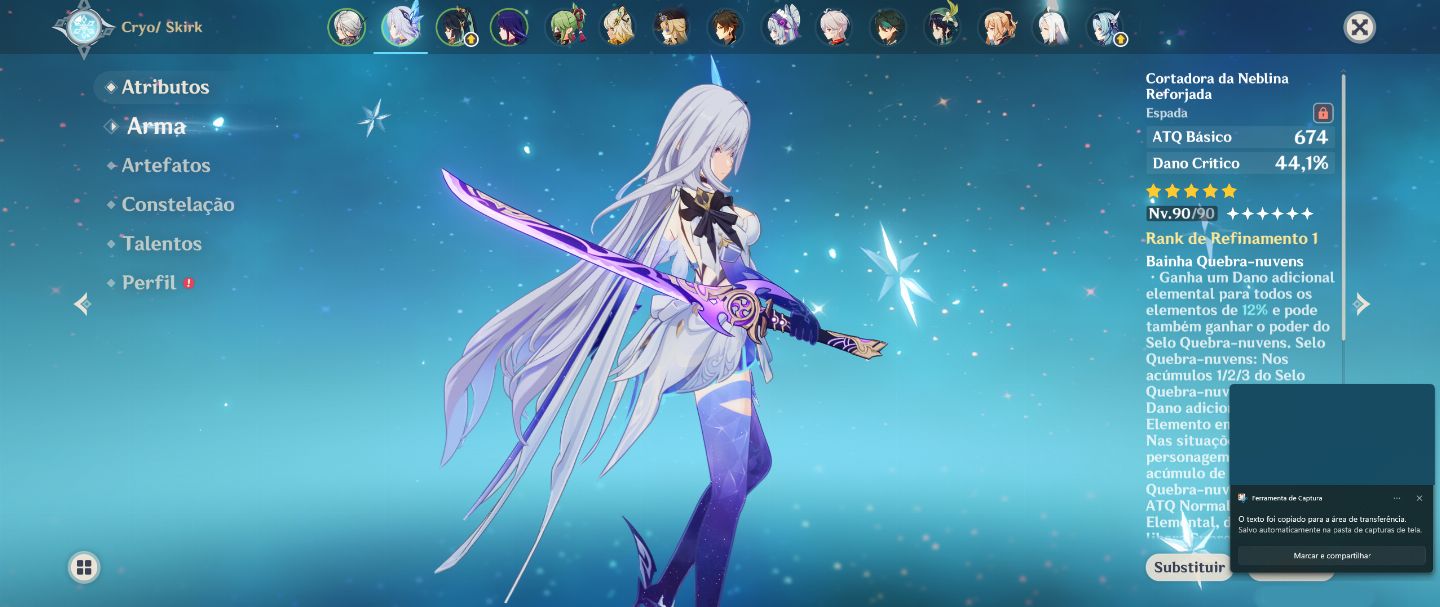 31CHARS 5 ESTRELAS, RAIDENC6 (melhor raiden),ARLECCHINOC1, FURINAC1, NEUVILLETTE