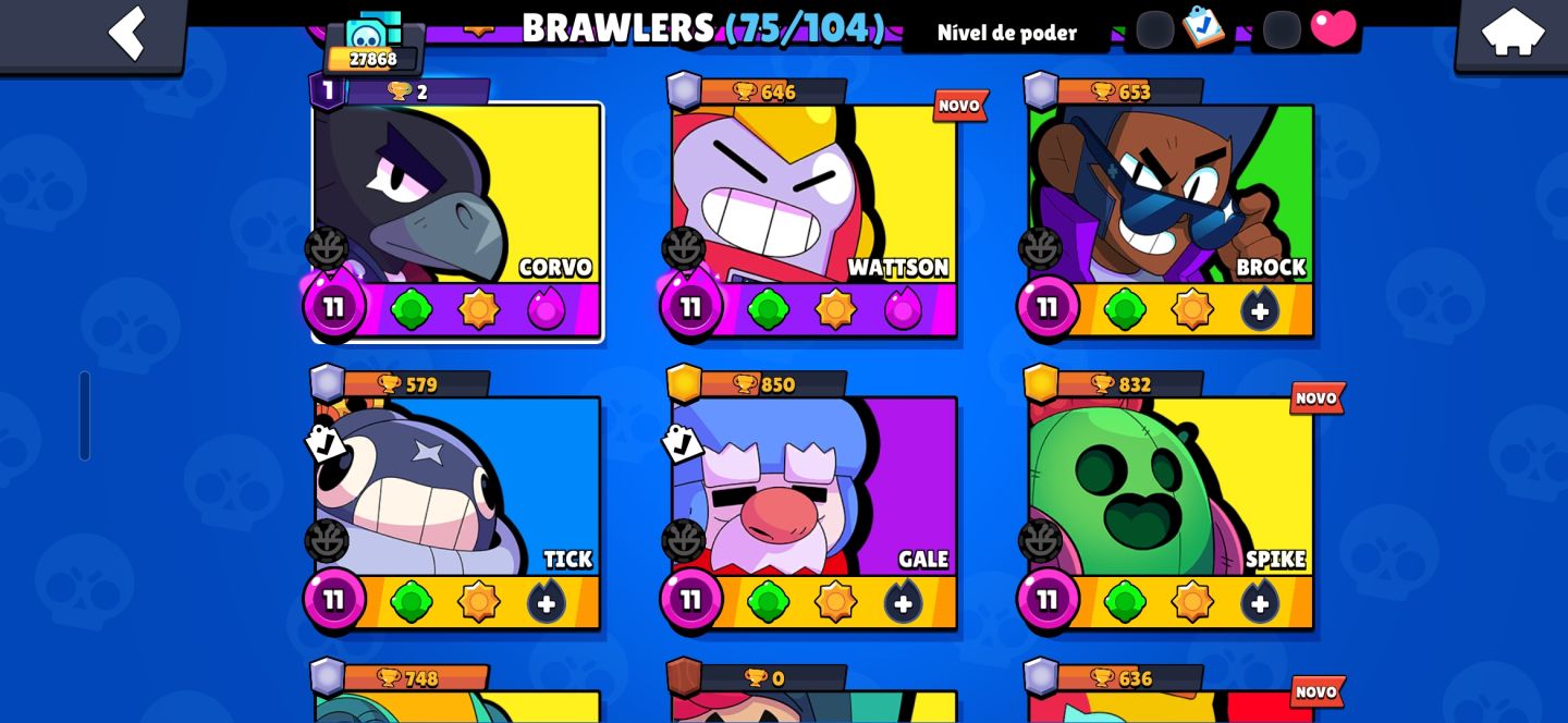 Conta brawl stars upada 28k de trofeus+ conta COC+ conta clash royale
