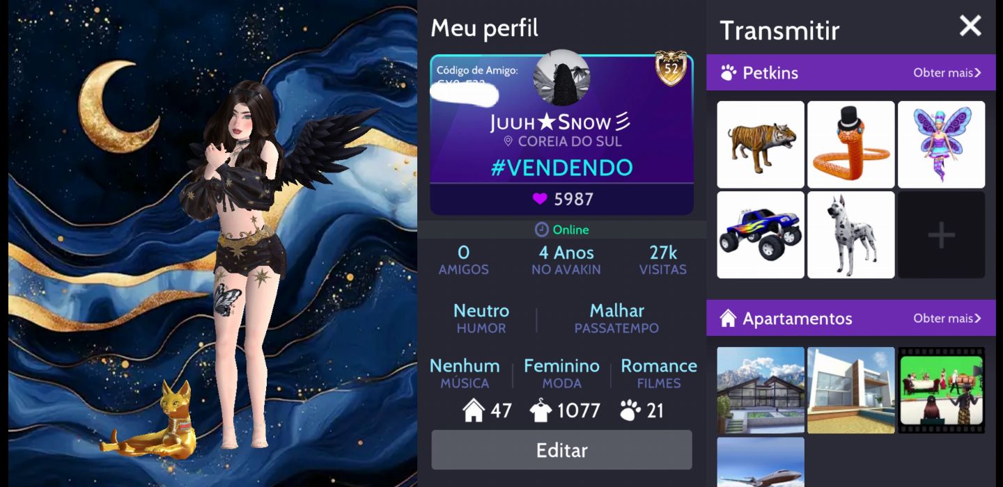 Conta de avakin feminina! Nivel 52