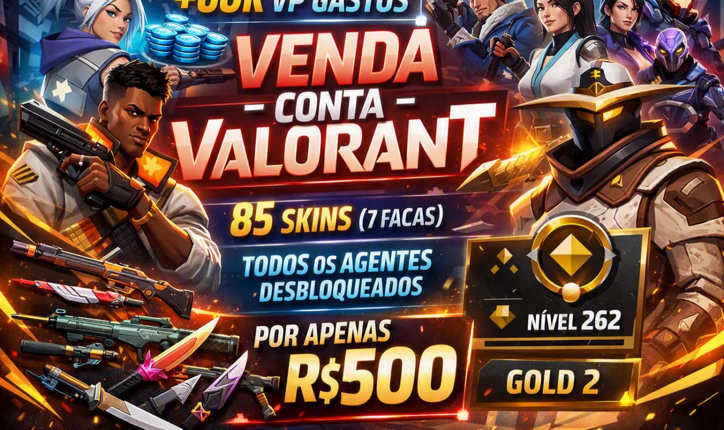 CONTA VALORANT 85 SKINS, 7 FACAS MAIS DE 60K DE VP GASTOS