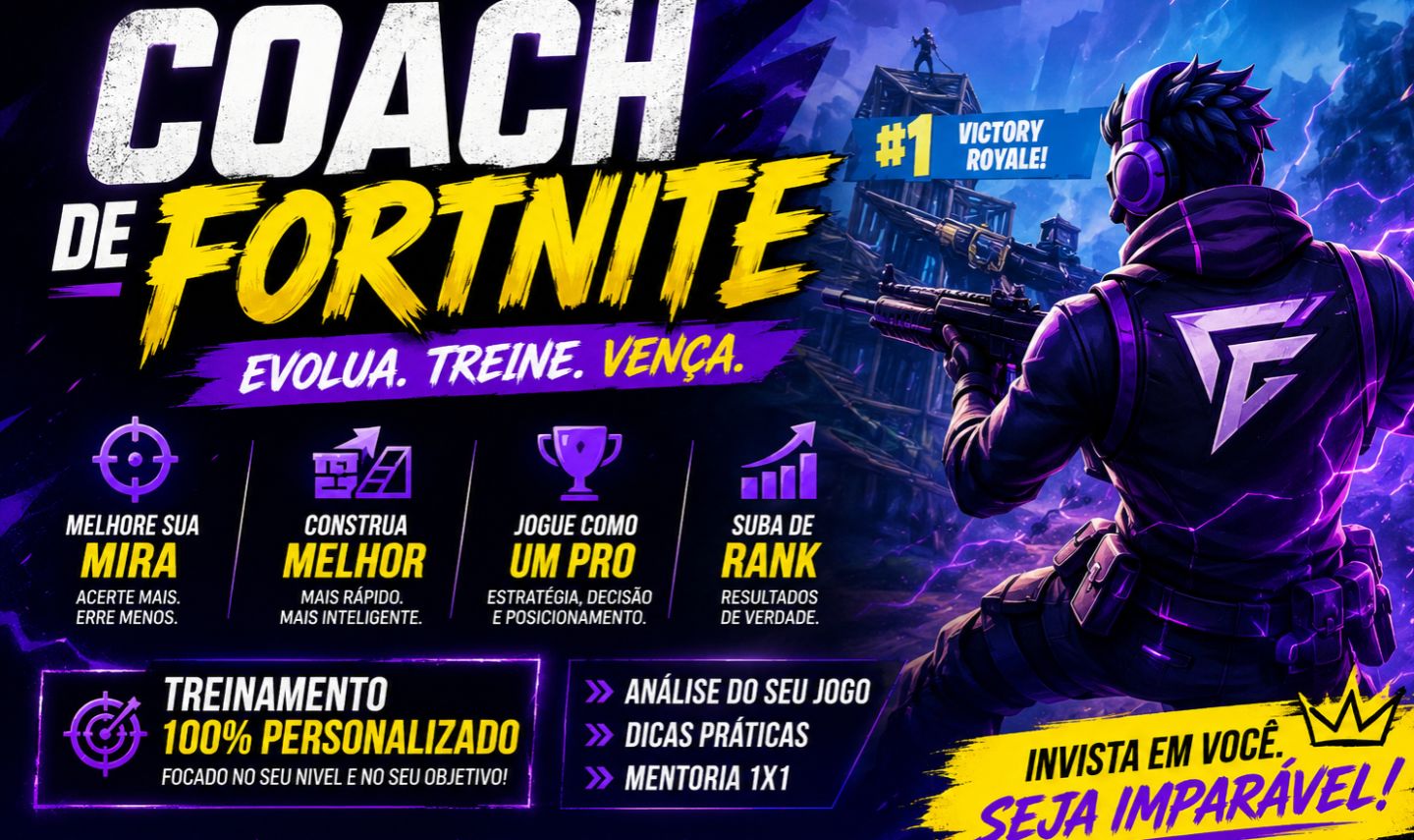 COACH DE FORTNITE(Do básico ao nível profisssional) PROMOÇÃO!!!