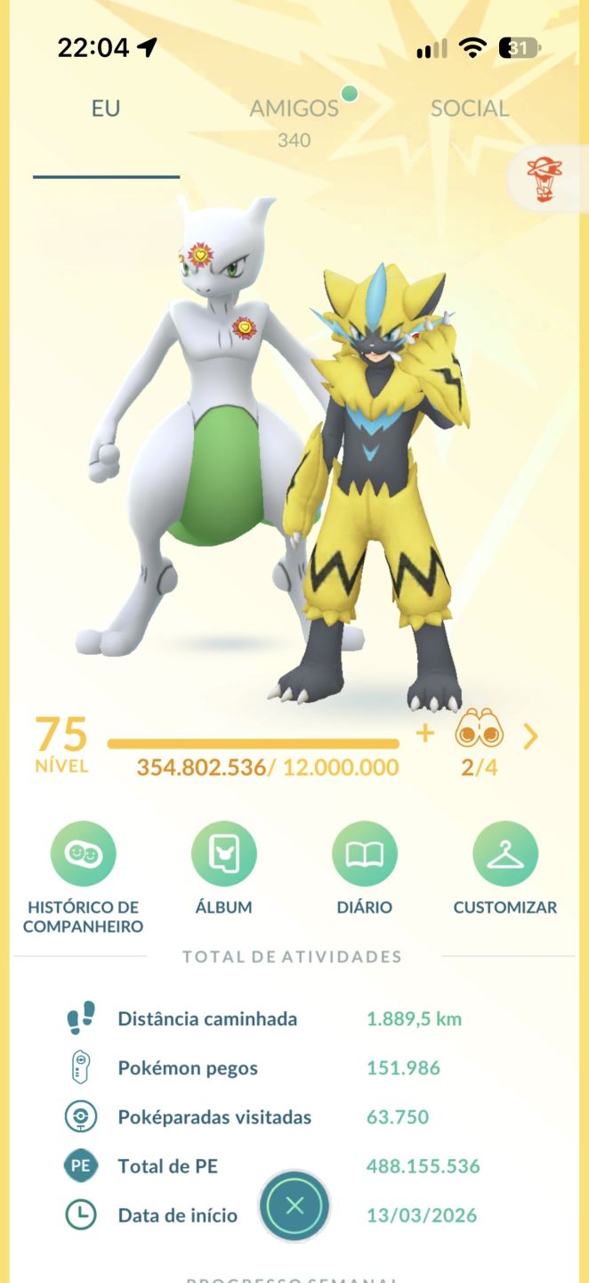 CONTA LVL 75 ENDGAME | 354 MILHÕES DE XP