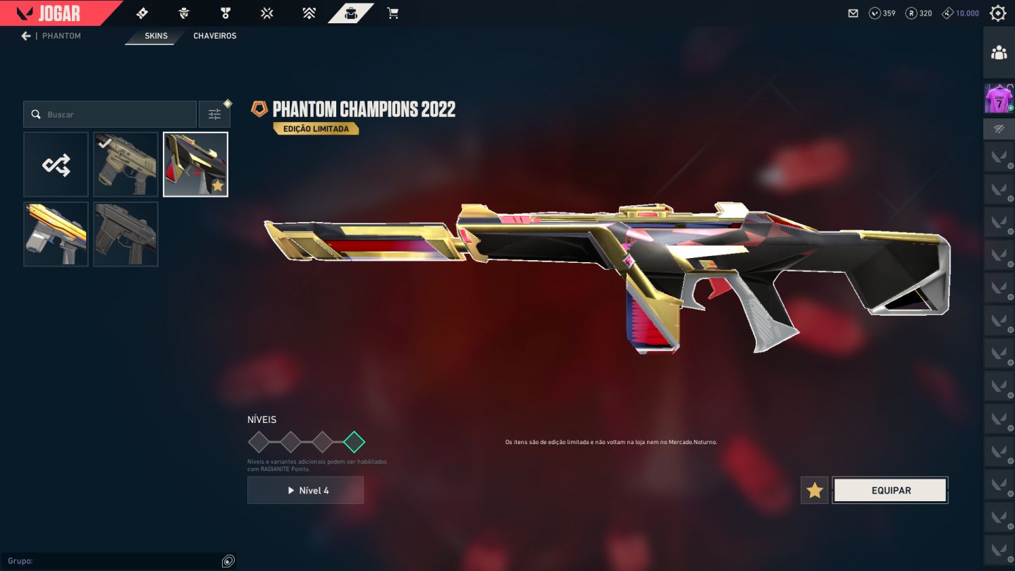 CONTA VALORANT, SKIN DE PHANTOM CHAMPIONS RARA 2022 E SKINS DE VANDAL/FACA