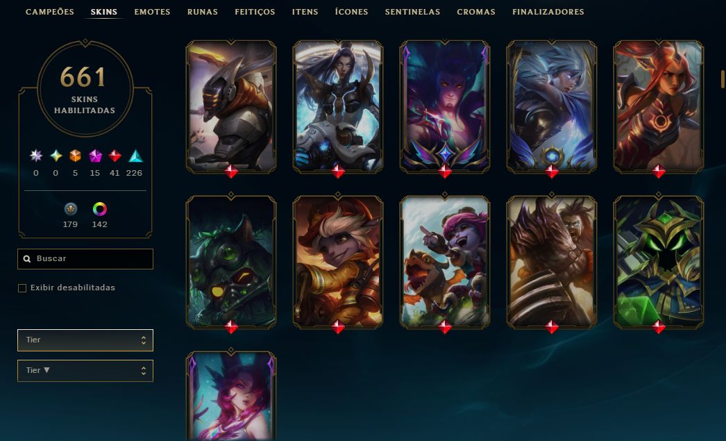 CONTA LOL | 661 SKINS | SEASON 2012