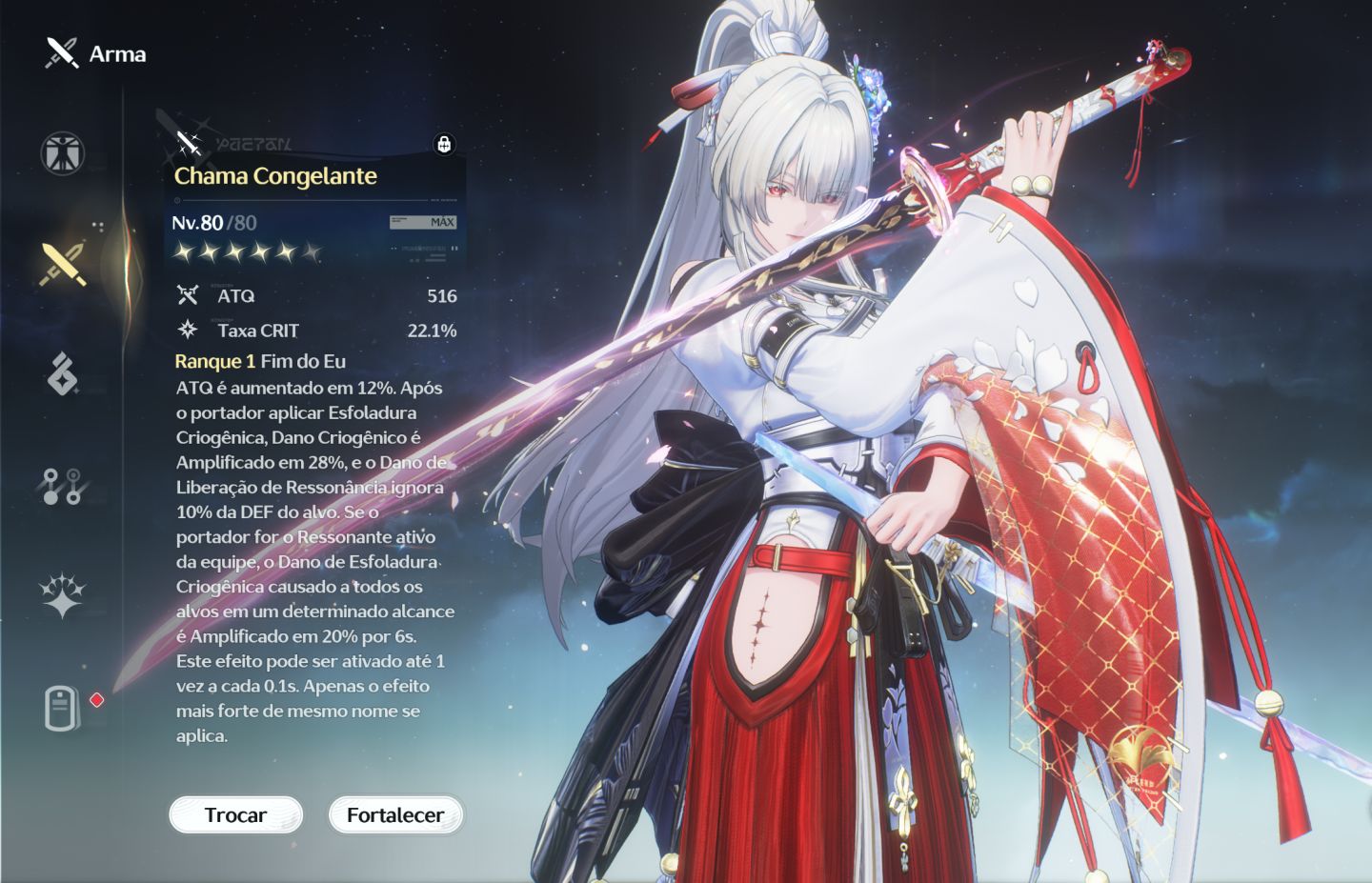 Conta Wuthering Waves - Sigrika S6 + Arma, Hiyuki + Arma e Chisa