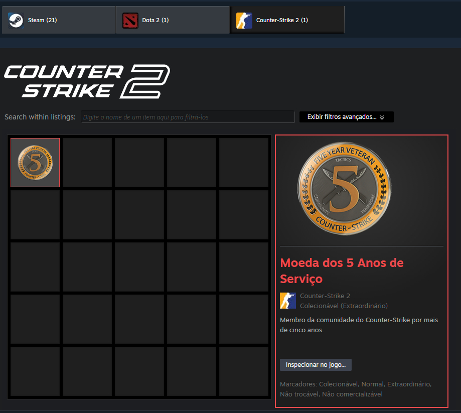 Conta steam 5 anos level 7 terraria +medalha de 5 anos+comprovantes