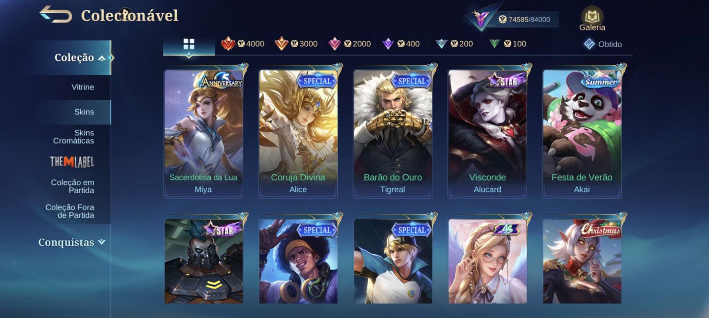 [PROMOÇÃO] Conta MLBB 260 Skins | Granger Prime + Minato + KOF + Transformers