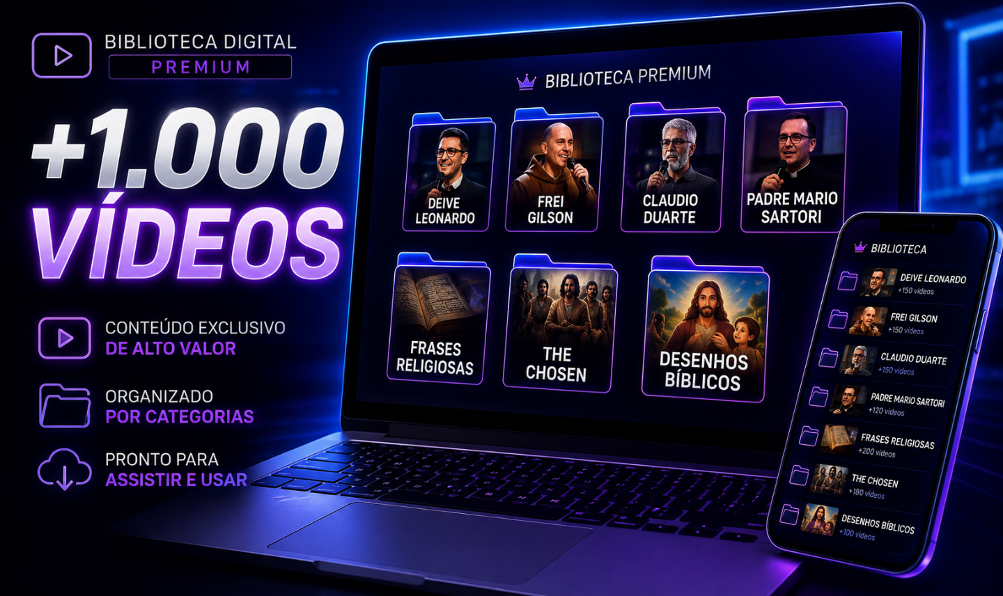 PACK 1.000+ VÍDEOS RELIGIOSOS CORTES VIRAIS ENTREGA AUTOMÁTICA MELHOR PREÇO