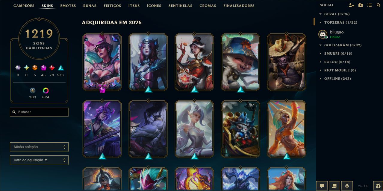 CONTA LOL BR 1.219 SKINS MESTRE CONTA de 2011 E-MAIL ORIGINAL