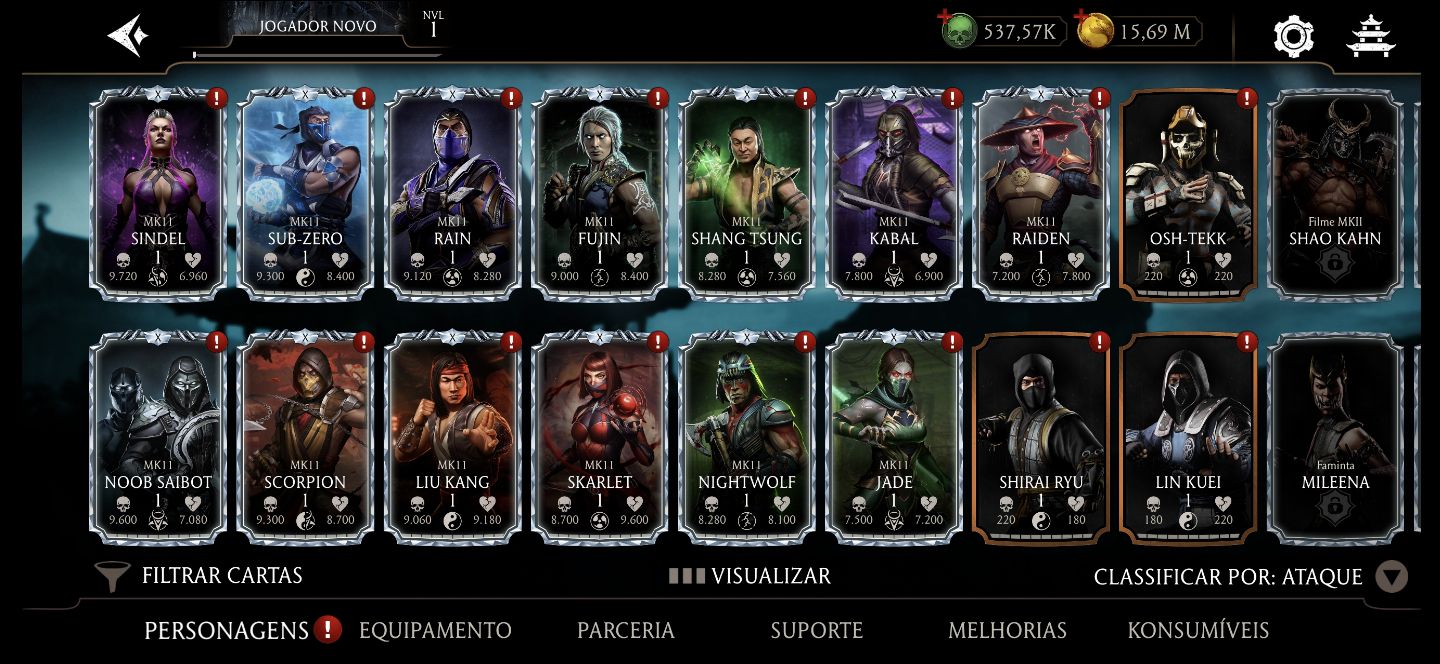 [20%DESCONTO]Contas com Almas Mortal Kombat Mobile