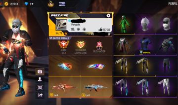 CONTA DE FREE FIRE GEMADA NÍVEL 73 COM ANGELICAL e SOMBRA ROXA