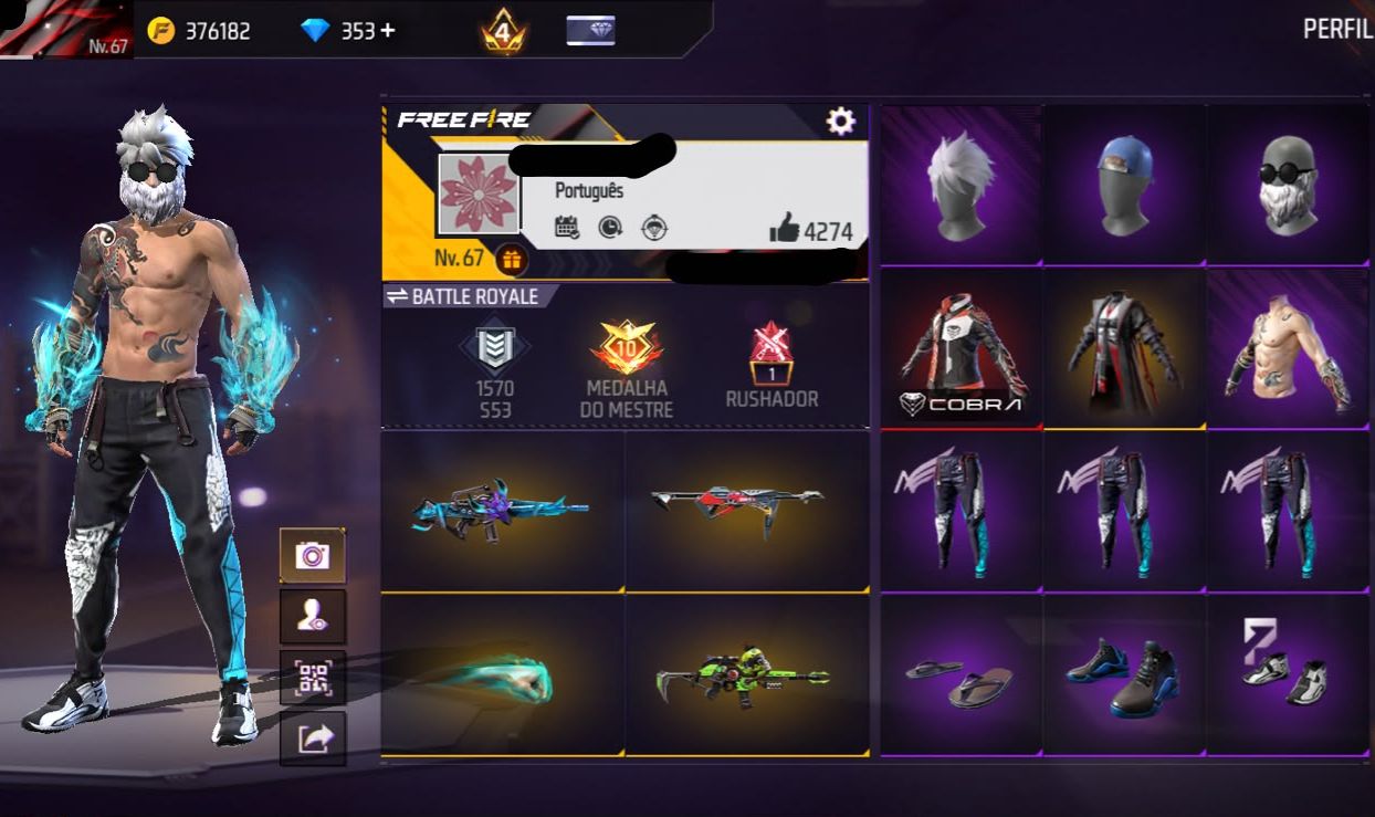 Conta free fire gemada rara com entrada punho angelical troca nick barbinha