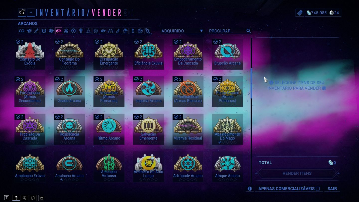 Desapego Warframe - MR21, frame buildados e Conta Vinculada a Steam