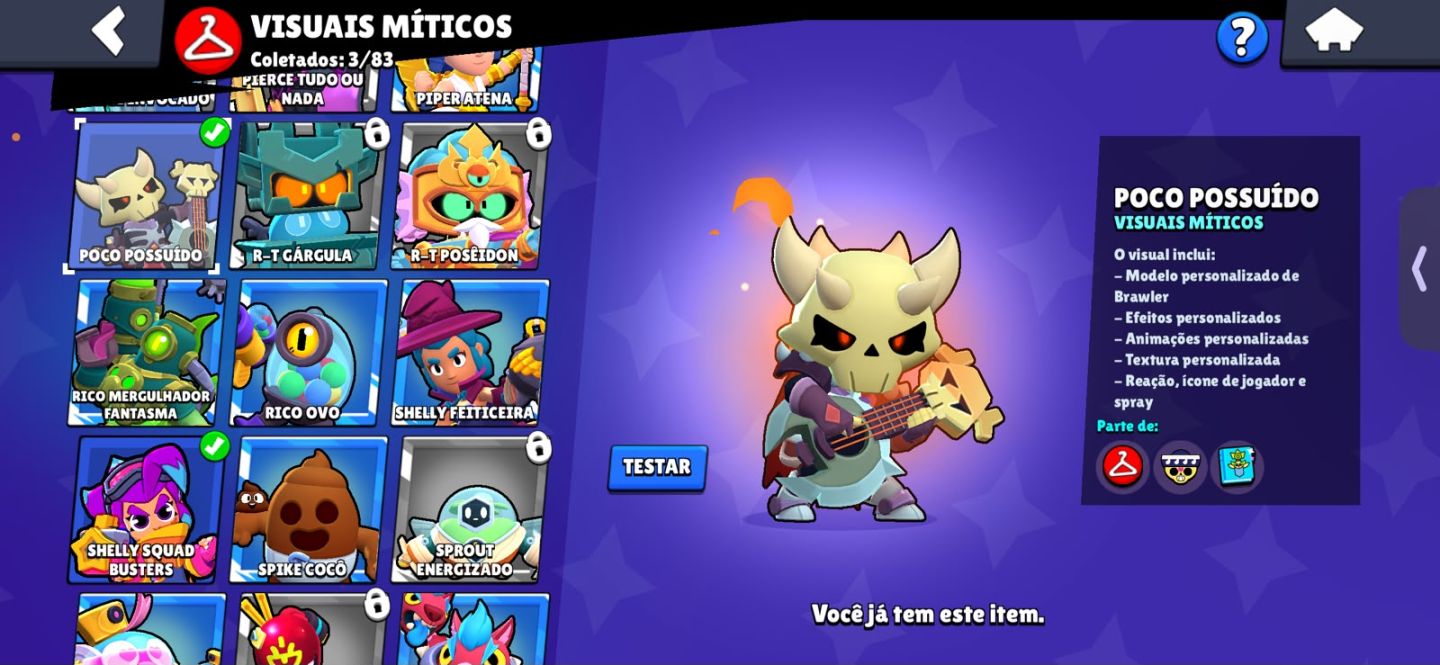 CONTA DE BRAWL STARS DE 2022 COM SPIKE DAS TREVAS E TICK MECHAGHIDORAH