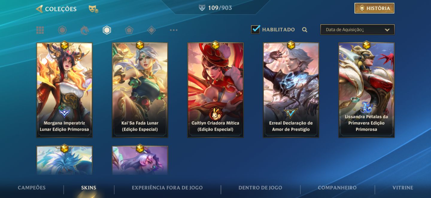 CONTA WILD RIFT EX-GM/ATUAL MESTRE MID E ADC 8 SKINS MITICAS