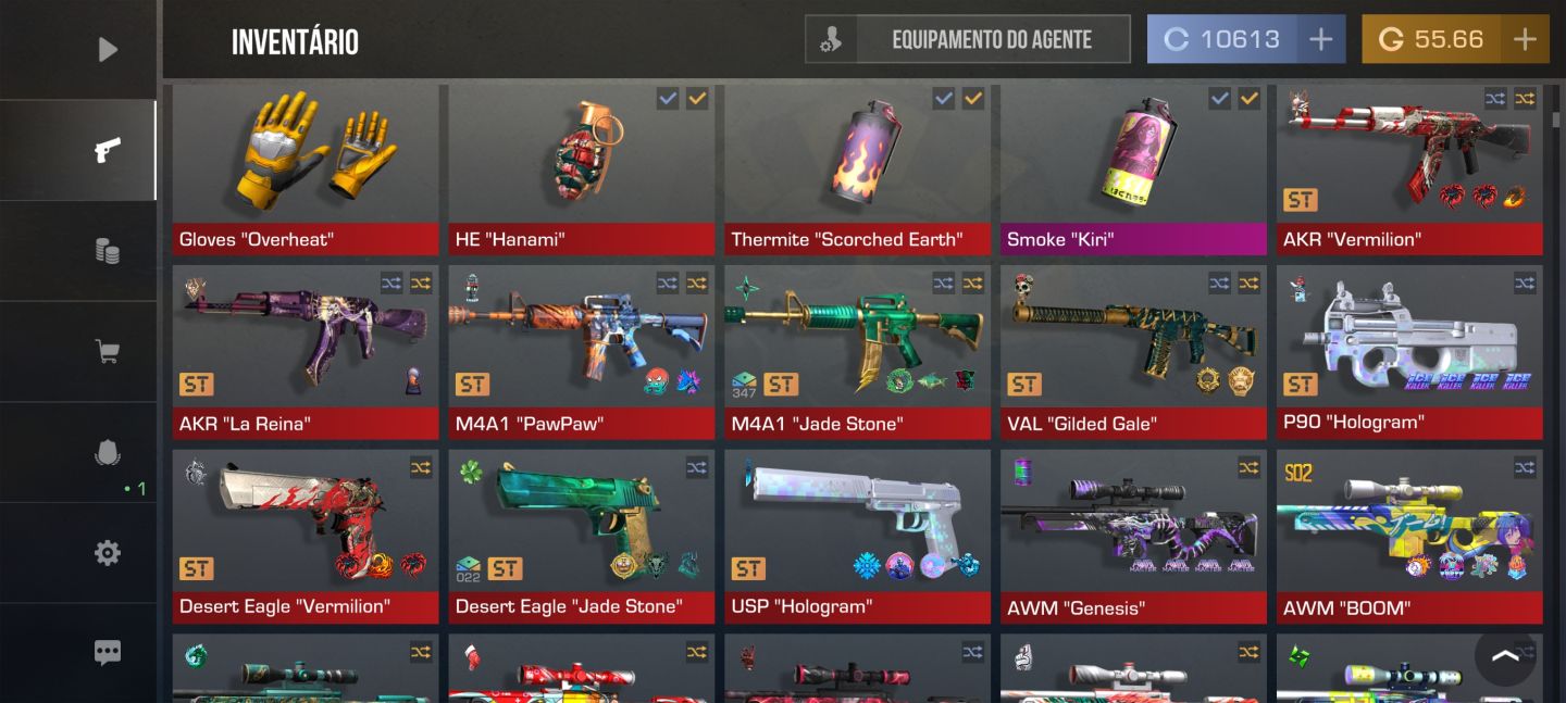 CONTA DE STANDOFF 2 COM MAIS DE 600 ITENS avaliada em 167k gold