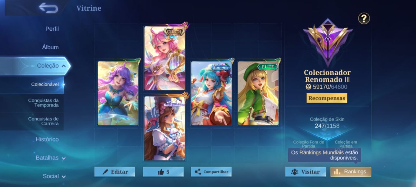 Conta de moba para main fadas e magos
