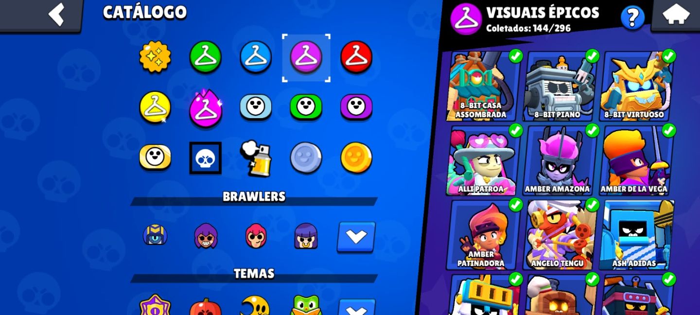 Conta brawl stars,55k trofeus,mtas skins,lendario e fama saturiana 1