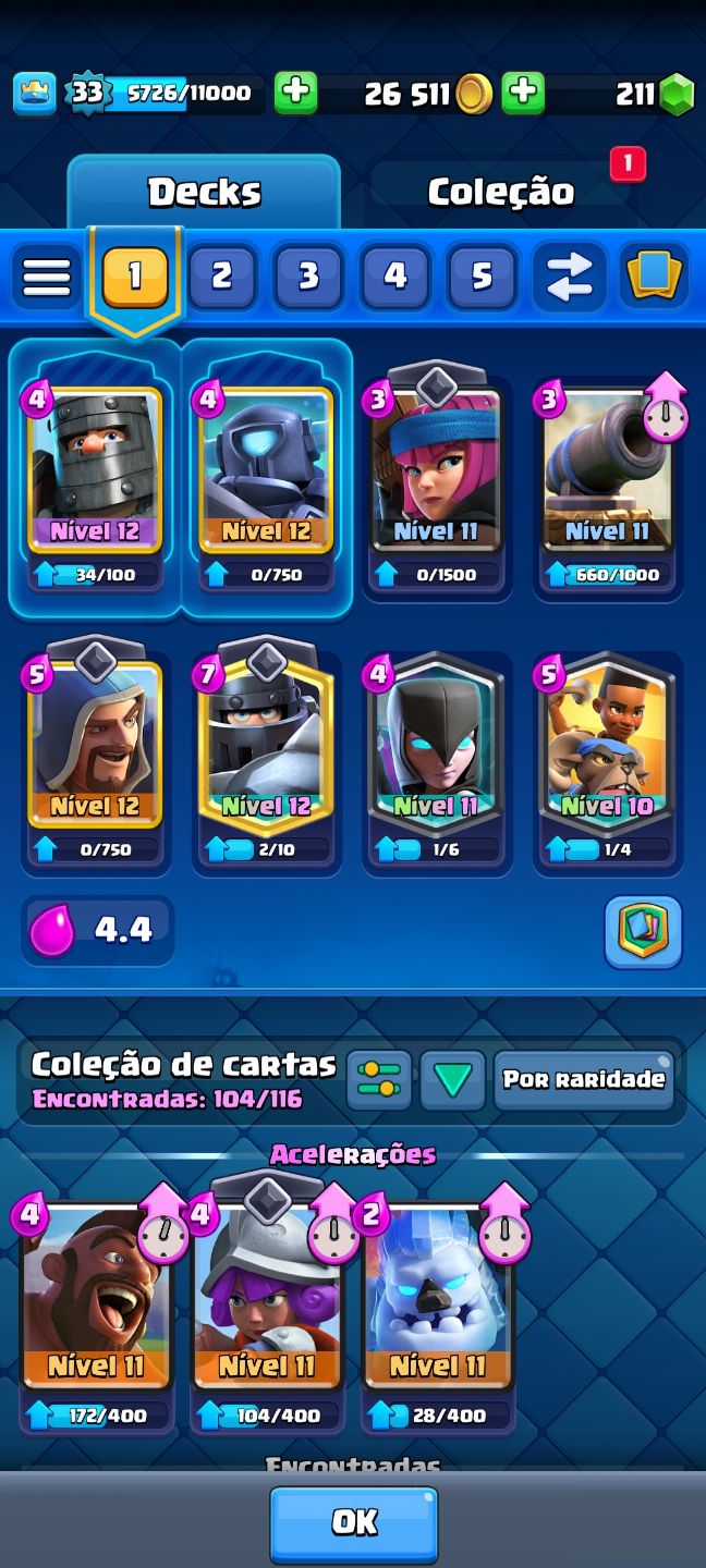 CONTA DE CLASH ROYALE COMPLETA E ANTIGA