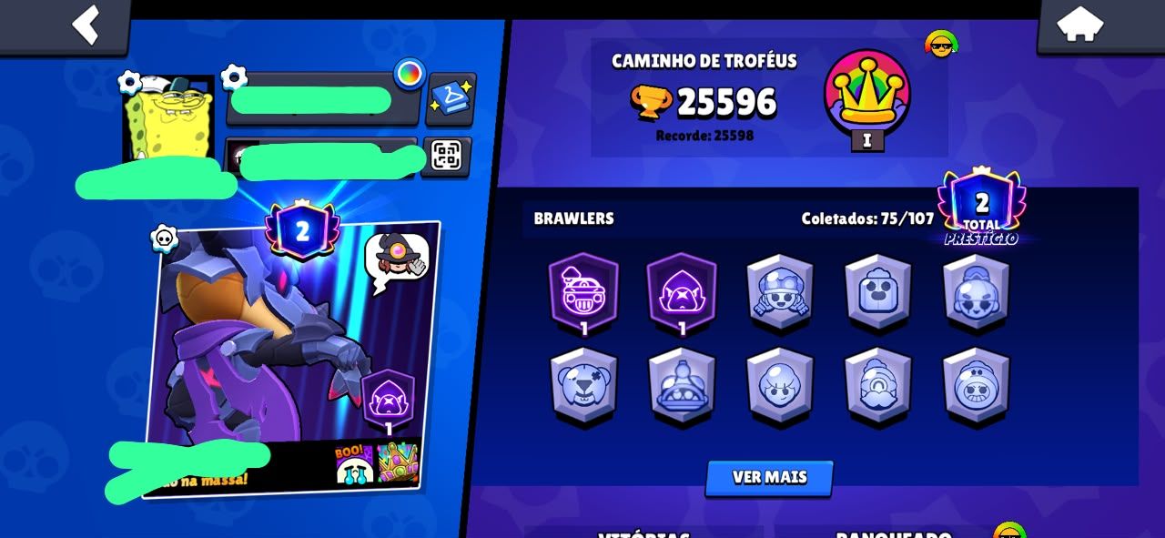 CONTA BRAWL STARS 25K TROFÉUS | 75 Brawlers