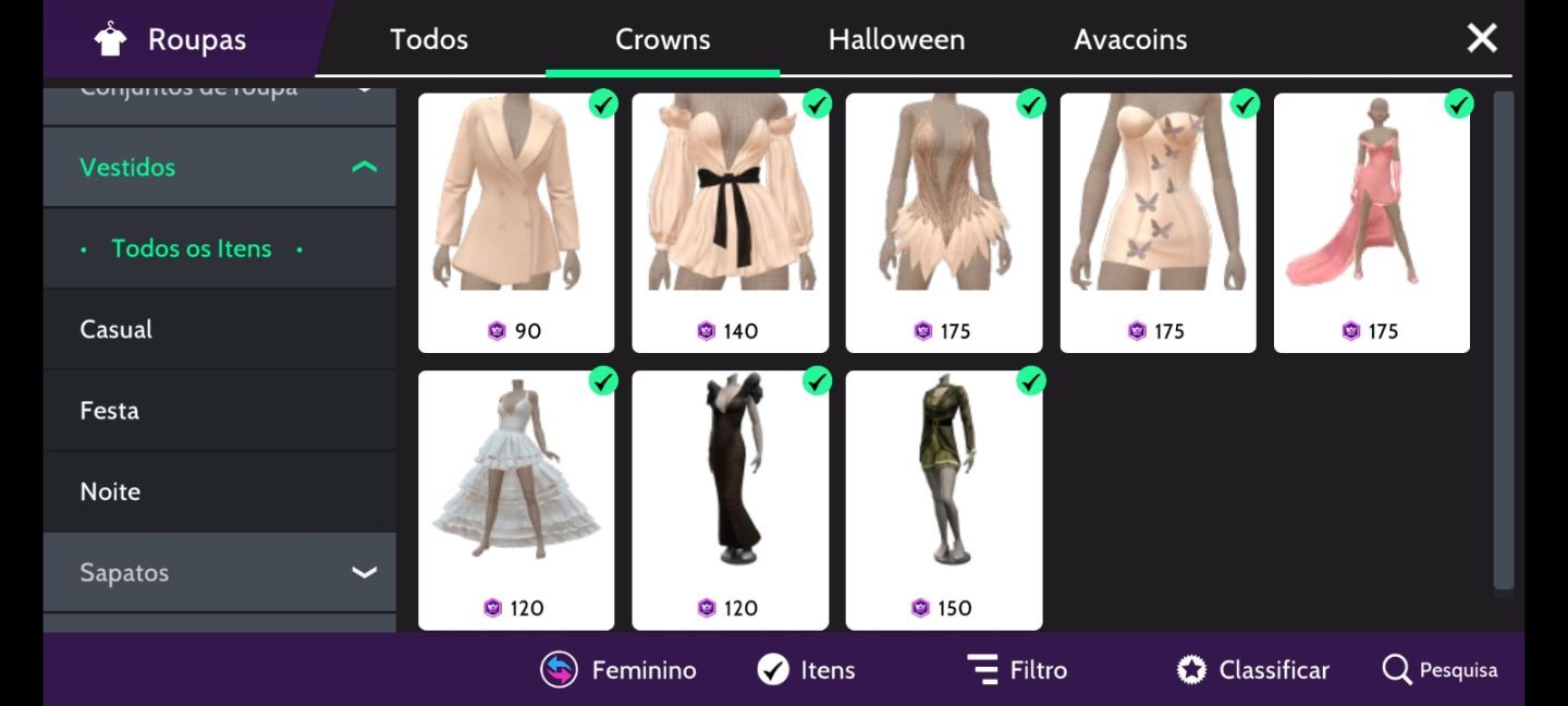 Conta avakin life. Level 53, 70k de Dima, vários itens em crowns.