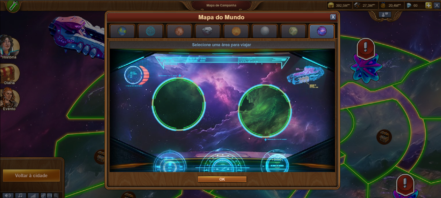 Conta no FoE Forge of Empires na Era Centro Espacial