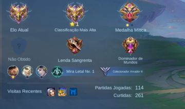 Conta no elo mitico com muito recurso e diamantes