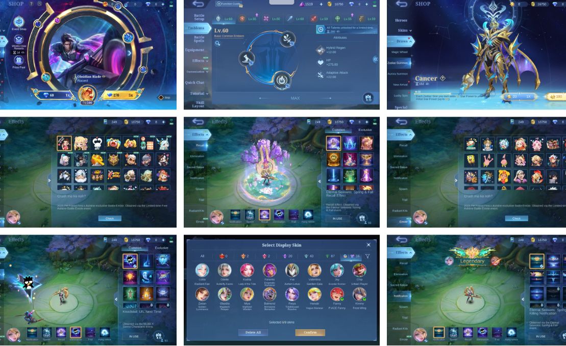 Conta Mobile Legends Lendary | 168 Skins | 100+ Heróis | Main Rotação/Mid