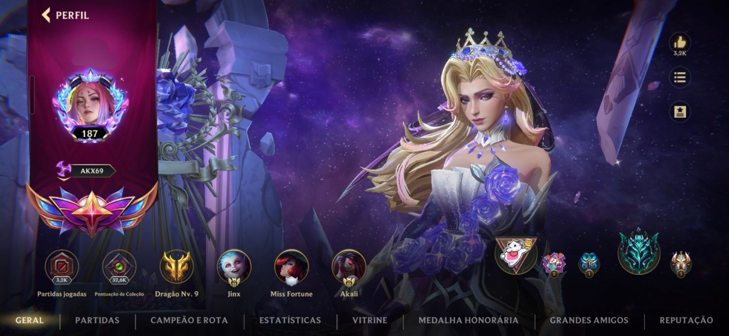 Conta ex desafiante com skins de prestígio