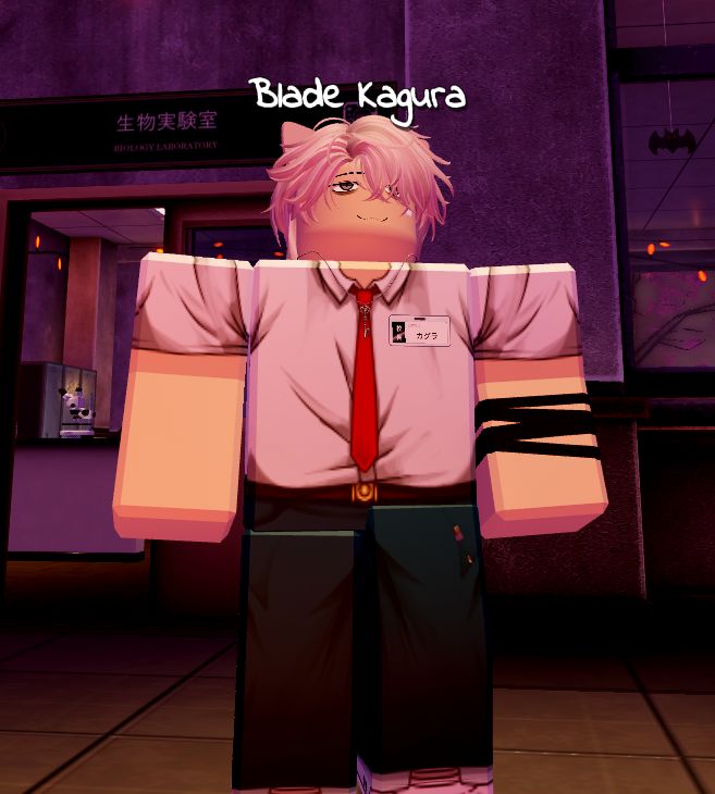 Conta Gakuran com rosto lendário e cabelo rosa de sakura