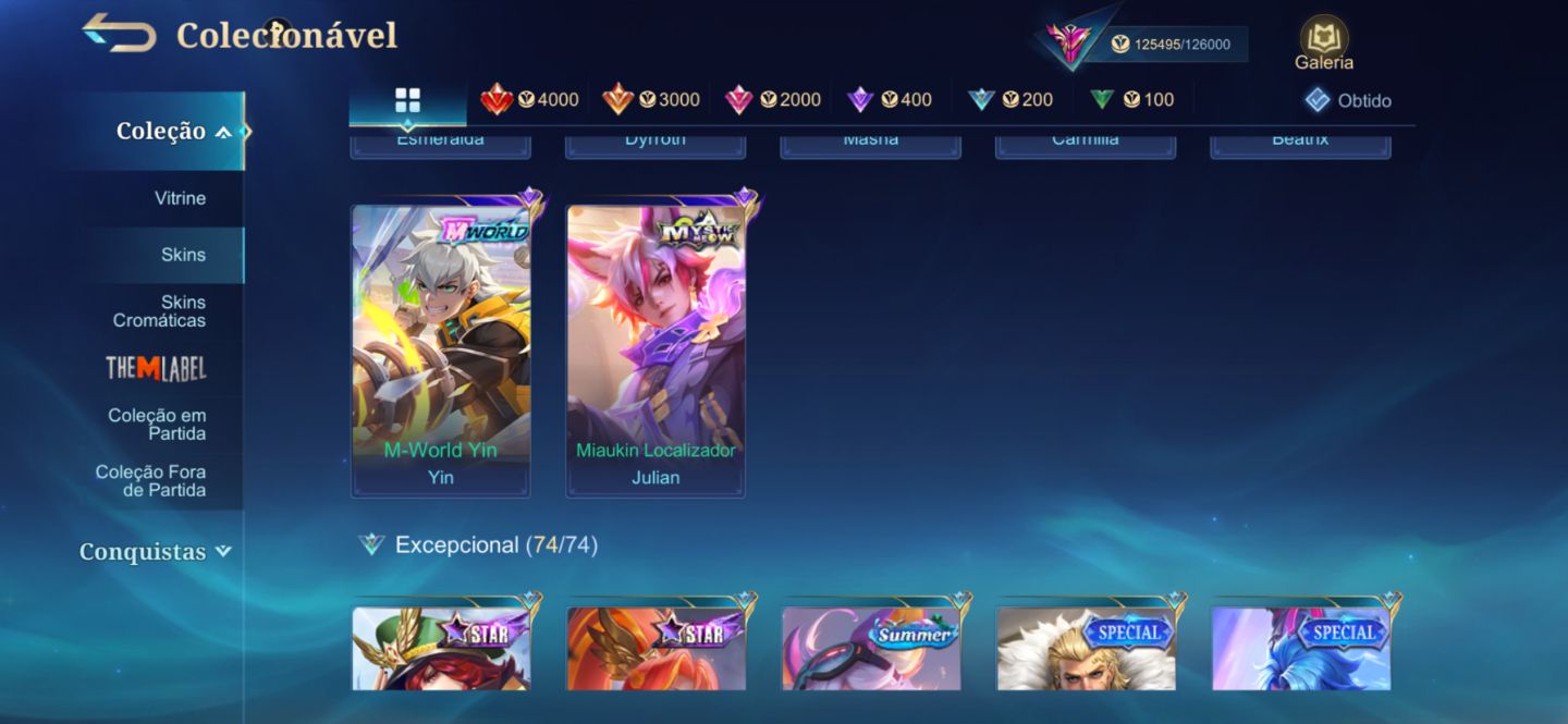 Conta MLBB | 326 Skins, Freya Lenda + Collabs (JJK, AOT, Naruto, HxH)